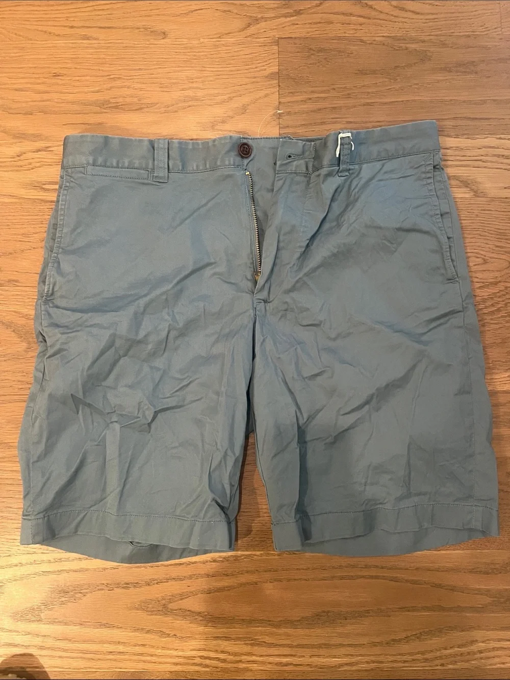 J. Crew Men's Light Blue Flat-Front Cotton Shorts